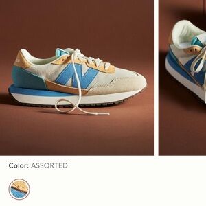 Blue and Tan Sneakers